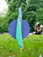 Load image into Gallery viewer, Farrier Hoof Knife Green Handle with Brass Horseshoeing Topper Right Handed