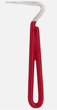 Load image into Gallery viewer, Horse hoof pick picker shoe scrape equestrian scraper stainless red 7.5" Long