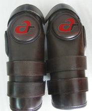 Load image into Gallery viewer, 3 or 2 Strap Polo & Ridding Knee Guards-Leather and Padded 100% Real Leather Guards