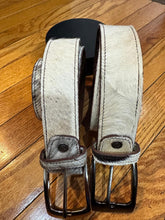 Load image into Gallery viewer, Real Cowhide Hair-On Genuine Leather Belt Unisex with Metal Buckle Cowboy Style