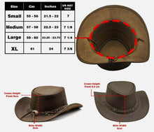 Load image into Gallery viewer, Genuine Leather Cowboy Western Hat Unisex Cowboy Adult Brown Black hat
