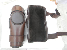 Load image into Gallery viewer, 3 or 2 Strap Polo & Ridding Knee Guards-Leather and Padded 100% Real Leather Guards
