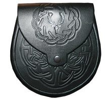 Load image into Gallery viewer, Scottish Kilt Leather Sporran Multi Design with Free Leather Belt Chain