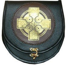 Load image into Gallery viewer, Scottish Kilt Leather Sporran Multi Design with Free Leather Belt Chain