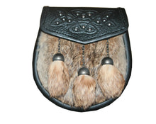 Load image into Gallery viewer, Scottish Kilt Leather Sporran Multi Design with Free Leather Belt Chain