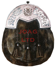 Load image into Gallery viewer, Scottish Kilt Leather Sporran Multi Design with Free Leather Belt Chain