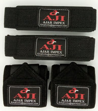 Load image into Gallery viewer, 2 Pairs Weight Lifting Wrist Wraps, Weightlifting Gym Workout Training Straps