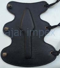 Load image into Gallery viewer, Traditional Leather archery Arm Guard, SCA, Medieval Bracer 2 layer