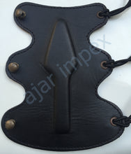 Load image into Gallery viewer, Traditional Leather archery Arm Guard SCA Medieval Bracer 2 layer Bow Arm Guard