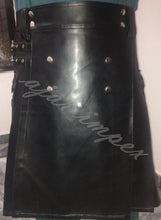 Load image into Gallery viewer, Men Scottish Synthetic Leather Pleated Kilt Top Quality PU Leather Kilt