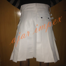 Load image into Gallery viewer, Men Scottish Genuine Cow hide Leather Pleated Kilt Top Quality Real Leather Kilt