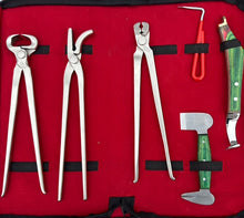 Load image into Gallery viewer, Heavy Duty Professional Horse Care Farrier Tool Kit Hoof Clincher Nipper RASP