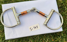 Load image into Gallery viewer, Horse Bit Western Hinged Futurity Low Port D Ring Horse Snaffle W/Roller Copper Mouth