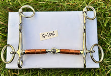 Load image into Gallery viewer, Horse Bit Western Hinged Futurity Low Port D Ring Horse Snaffle W/Roller Copper Mouth