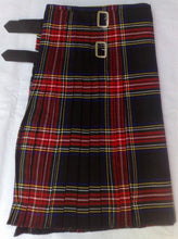 Load image into Gallery viewer, Men's 8 Yard Scottish Tartan Highland Wedding Kilt Black Stewart