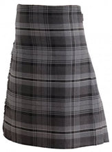 Load image into Gallery viewer, Men's 8 Yard Scottish Tartan Highland Wedding Kilt Hamilton Grey Grey Wash