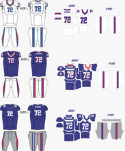 Load image into Gallery viewer, 10 Custom American Football Uniforms Digital Sublimation Sets Jersey and Pant