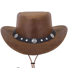 Load image into Gallery viewer, Genuine Leather Cowboy Western Hat Unisex Cowboy Adult Brown Black hat