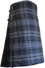 Load image into Gallery viewer, Men's 8 Yard Scottish Tartan Highland Wedding Kilt Hamilton Grey Grey Wash