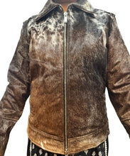 Load image into Gallery viewer, Genuine Cowhide Leather Coat for Women | Natural Hair-On Cow Skin Fashion Jacket
