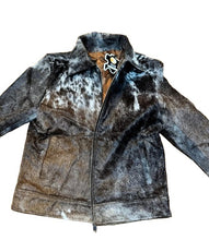 Load image into Gallery viewer, Genuine Cowhide Leather Coat for Women | Natural Hair-On Cow Skin Fashion Jacket