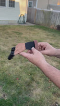 Load and play video in Gallery viewer, BURNISH ARCHERY SHOOTING LEATHER 3 FINGER GLOVE 100% BURNISH LEATHER Black/Brown