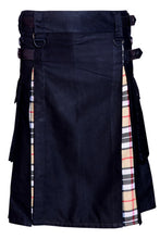 Load image into Gallery viewer, Men Scottish Hybrid Utility Kilt Leather Straps Cotton Mixed Tartan Customize