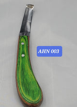 Load image into Gallery viewer, Loop Horse Knife Double Ended Razor Edged J2 Stainless Steel and Sheet Handle
