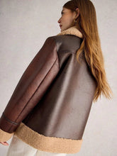 Load image into Gallery viewer, Women's Brown Genuine Sheepskin Leather RAF Aviator Flight Shearling Fur Jacket