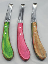 Load image into Gallery viewer, Loop Horse Knife Double Ended Razor Edged J2 Stainless Steel and Sheet Handle