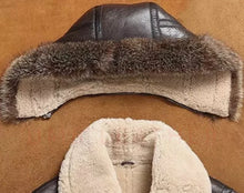 Load image into Gallery viewer, Women B3 RAF Aviator Real Shearling Black Sheepskin Leather Flight Bomber Jacket