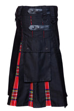 Load image into Gallery viewer, Men Scottish Hybrid Utility Kilt Leather Straps Cotton Mixed Tartan Customize