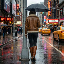 Load image into Gallery viewer, Women Shearling Leather Jacket - B3 Bomber Aviator Coat - Brown Sheepskin Jacket