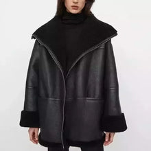 Load image into Gallery viewer, Women B3 RAF Aviator Real Shearling Black Sheepskin Leather Flight Bomber Jacket