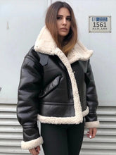 Load image into Gallery viewer, Women’s RAF B3 Shearling Bomber Jacket Genuine Sheepskin Aviator Flying Leather