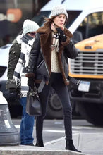 Load image into Gallery viewer, Women's Black Real Sheepskin Leather Bomber Jacket with Premium Shearling