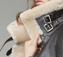 Load image into Gallery viewer, B3 Bomber Aviator Women Shearling Coat Sheepskin Real Leather Jacket for Women