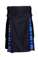Load image into Gallery viewer, Men Scottish Hybrid Utility Kilt Leather Straps Cotton Mixed Tartan Customize