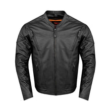 Load image into Gallery viewer, Premium Men's Motorcycle Black Cowhide Leather Biker Front Air Vents Jacket