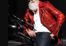 Load image into Gallery viewer, Men's Slim Fit Leather Jacket Biker Style Real Lambskin Quilted Leather Jacket