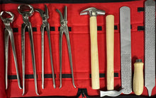Load image into Gallery viewer, 9 items Heavy Duty Professional Horse Care Farrier Hoof Clincher Tool Kit RASP