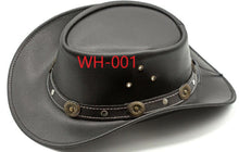 Load image into Gallery viewer, Genuine Leather Cowboy Western Hat Unisex Cowboy Adult Brown Black hat
