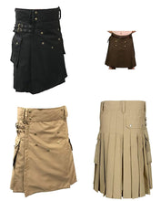 Load image into Gallery viewer, Men Scottish Fashionable Utility Kilt For Men&#39;s 100% Cotton Cargo Pockets Kilt
