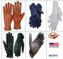 Load image into Gallery viewer, Unisex unlined Police Dressing Driving Fashion soft Sheep 100% Leather Gloves
