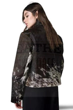 Load image into Gallery viewer, Genuine Cowhide Leather Coat for Women | Natural Hair-On Cow Skin Fashion Jacket HO-002