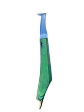 Load image into Gallery viewer, Farrier Hoof Knife Green Handle with Brass Horseshoeing Topper Left Handed Right Hand