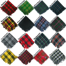 Load image into Gallery viewer, Tartan Scottish Purled Fringe Piper Fly Plaid 48&quot;- 48&quot; Fly Plaid
