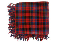 Load image into Gallery viewer, Tartan Scottish Purled Fringe Piper Fly Plaid 48&quot;- 48&quot; Fly Plaid
