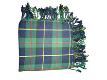 Load image into Gallery viewer, Tartan Scottish Purled Fringe Piper Fly Plaid 48&quot;- 48&quot; Fly Plaid
