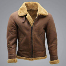 Load image into Gallery viewer, Men’s Genuine Leather Jacket with Faux Fur Collar – Winter Biker, Vintage style